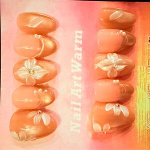 Gold and nude Cateye handmade press on ail Art Set